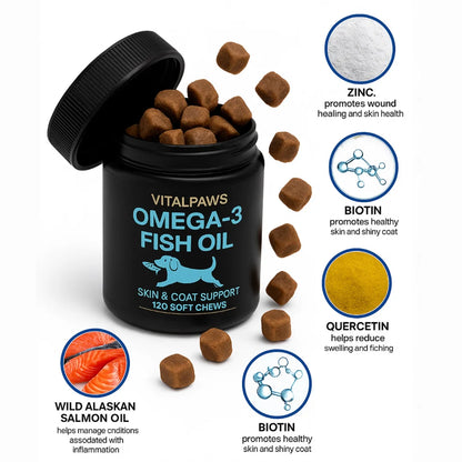 Omega-3 Chews for Dogs – Skin & Coat Support