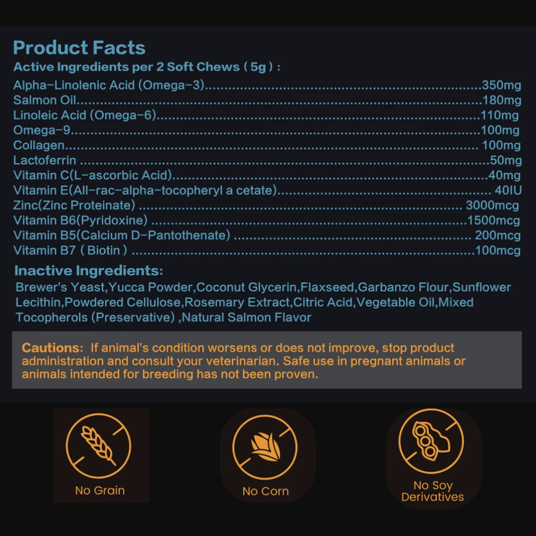 Omega-3 Chews for Dogs – Skin & Coat Support