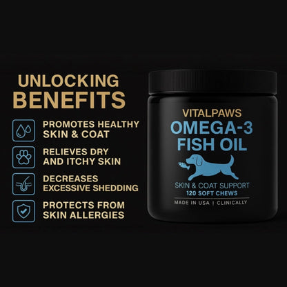 Omega-3 Chews for Dogs – Skin & Coat Support